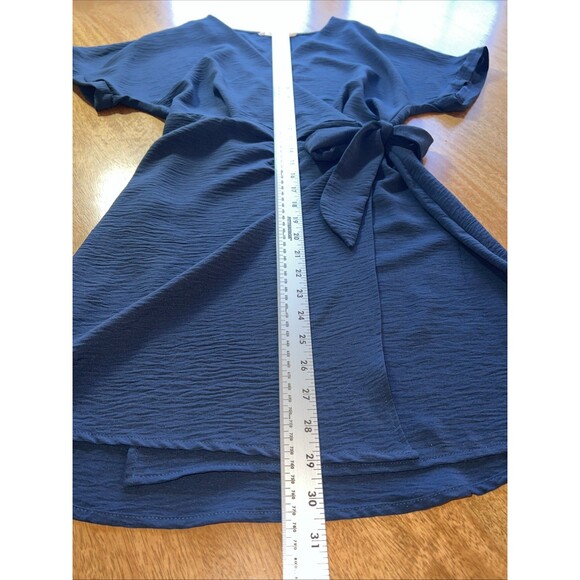 Lush Floral Wrap Dress Womens XS Navy Blue Boho Feminine - Picture 8 of 8